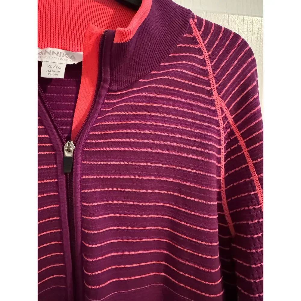 Annika Cutter & Buck Approach Technical Sweater Precision LAS00001 Purple XL